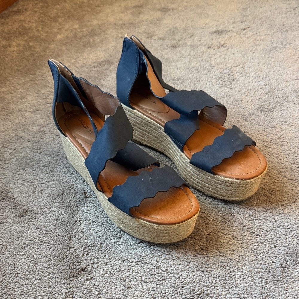 Indigo Rd. Haper Navy Platform Espadrille Sandals SIZE 9.5